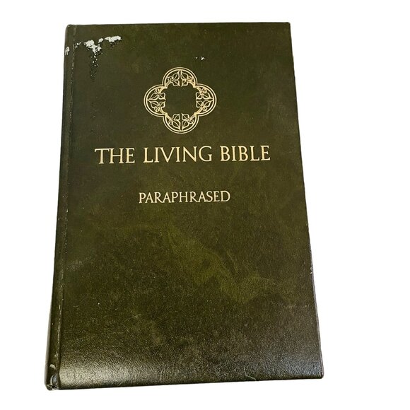 Vintage The Living Bible Paraphrased 1971 Hardcover See Photos 9" X 6" x 2" - Picture 1 of 7